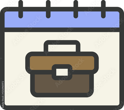 Work From Home Time Filled Line Icon