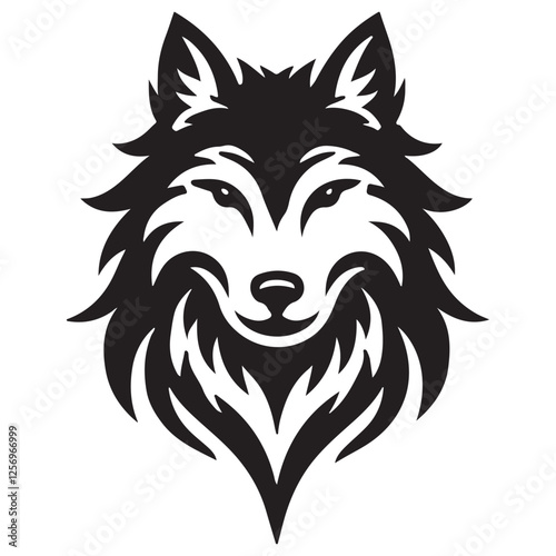 Intense Wolf Head Silhouette Vector Art With Aggressive Stare