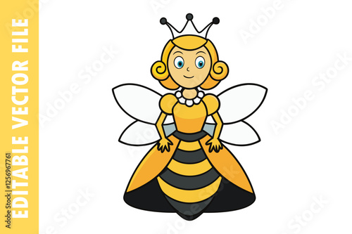 bee queen colorful vector design