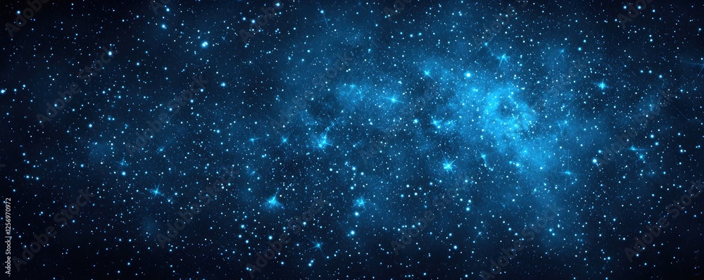 Fototapeta premium Deep Blue Cosmic Space Filled With Stars and Nebula Clouds