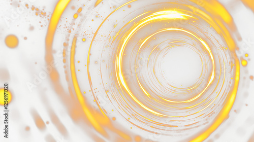 a golden spiral with light coming out