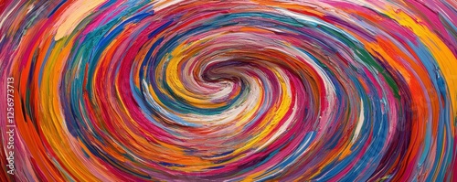 Vivid Colorful Swirl Abstract Painting photo