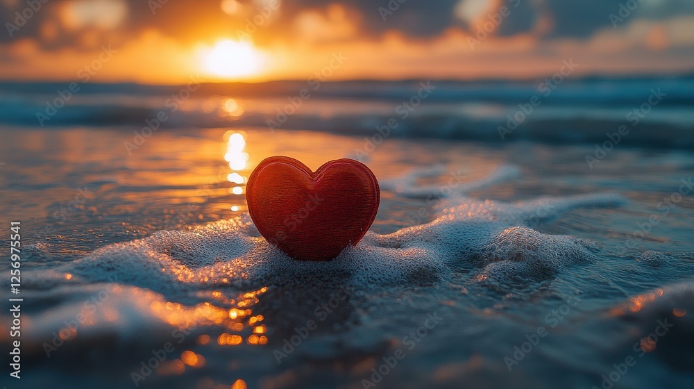 Heart on the Seashore at Sunrise Serene Stillness Heart on the Seashore at Sunrise Serene Stillness