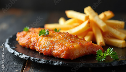 Classic British Fish and Chips with Golden Fries photo