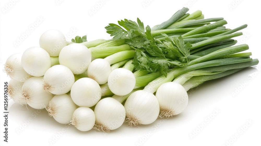 Fresh bunch of green onions with vibrant green tops and white bulbs, perfect for culinary use Fresh bunch of green onions with vibrant green tops and white bulbs, perfect for culinary use