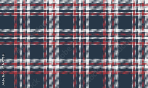 Seamless plaid pattern, blue, white, red for designing clothes, skirts, pants, can be used in all seasons, adding style and classic to outstanding outfits.