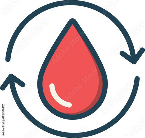 Blood Dialysis Filled Line Icon