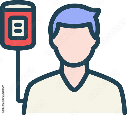 Male Donor Filled Line Icon