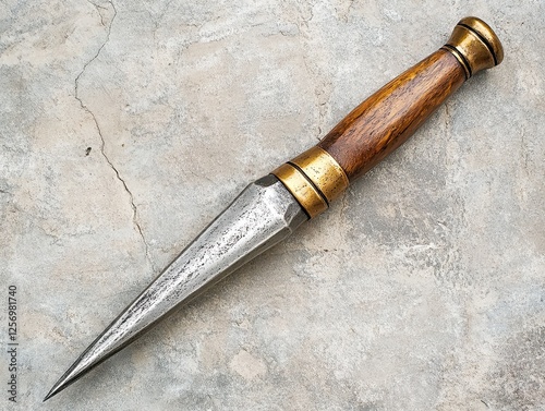 Scottish Sgian Dubh lying on a Textured Surface, close-up for collectors photo