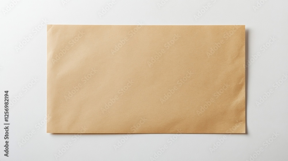 Light Beige Envelope on White Background Light Beige Envelope on White Background