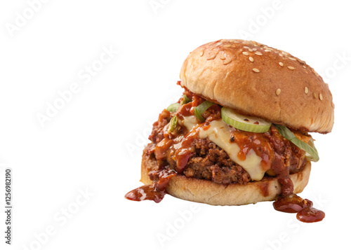 Sloppy Joe burger  isolated on white background photo