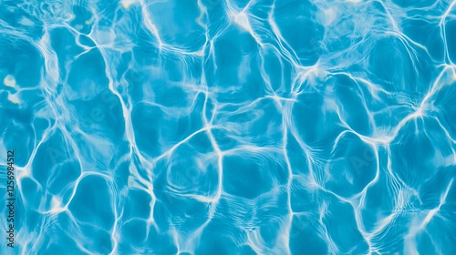 Abstract Azure Water Surface Texture with Sunlight Reflections