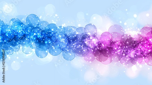 Abstract Blue and Pink Glowing Circle Background