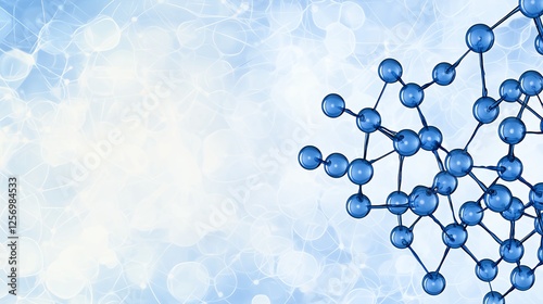 Abstract Blue Molecule Structure Background