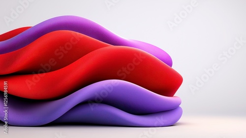 Abstract 3D Rendered Forms In Red And Purple