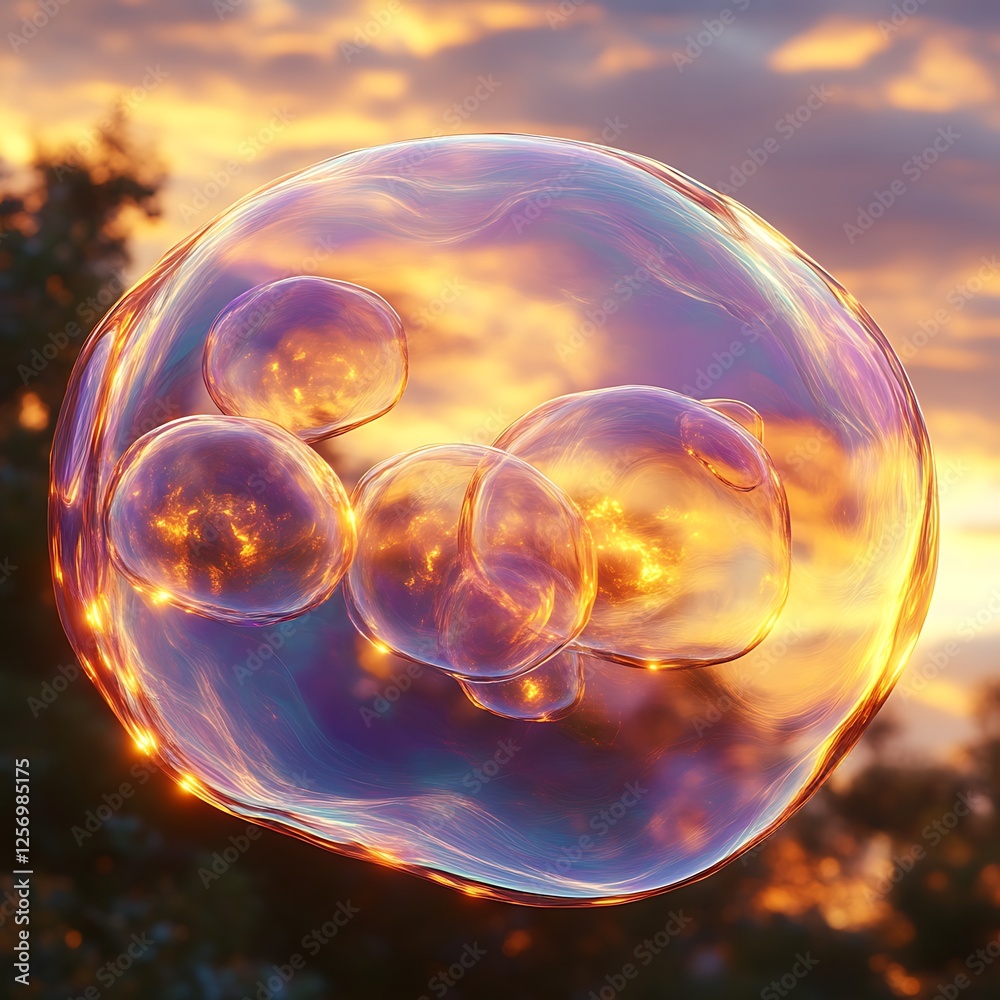 Reflective Spheres in a Dreamy Glow** Reflective Spheres in a Dreamy Glow**