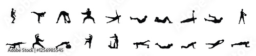 Outdoor sports silhouettes vectors