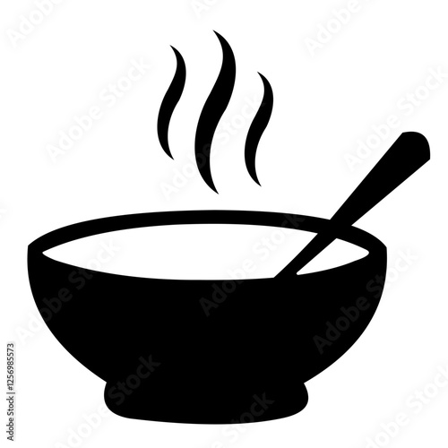 bowl and spoon in black and white