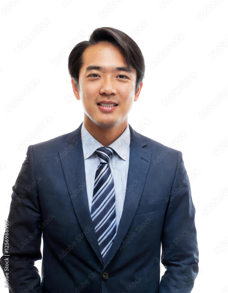 Portrait of only one Man. White Background. Portrait of only one Man. White Background.