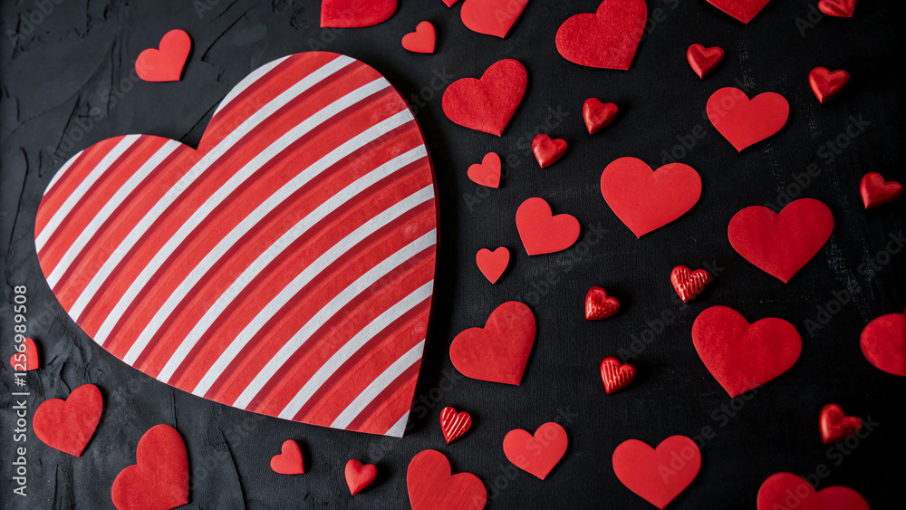 Striking Red Heart Design on Dark Background for Valentine's Day Striking Red Heart Design on Dark Background for Valentine's Day