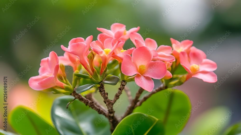 Stunning closeup of vibrant pink flowers with lush green foliage in the background during bright daylight : Generative AI Stunning closeup of vibrant pink flowers with lush green foliage in the background during bright daylight : Generative AI