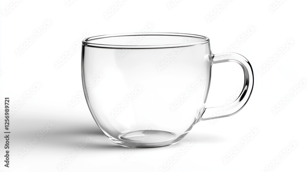 Empty Glass Mug Isolated on White Background Empty Glass Mug Isolated on White Background