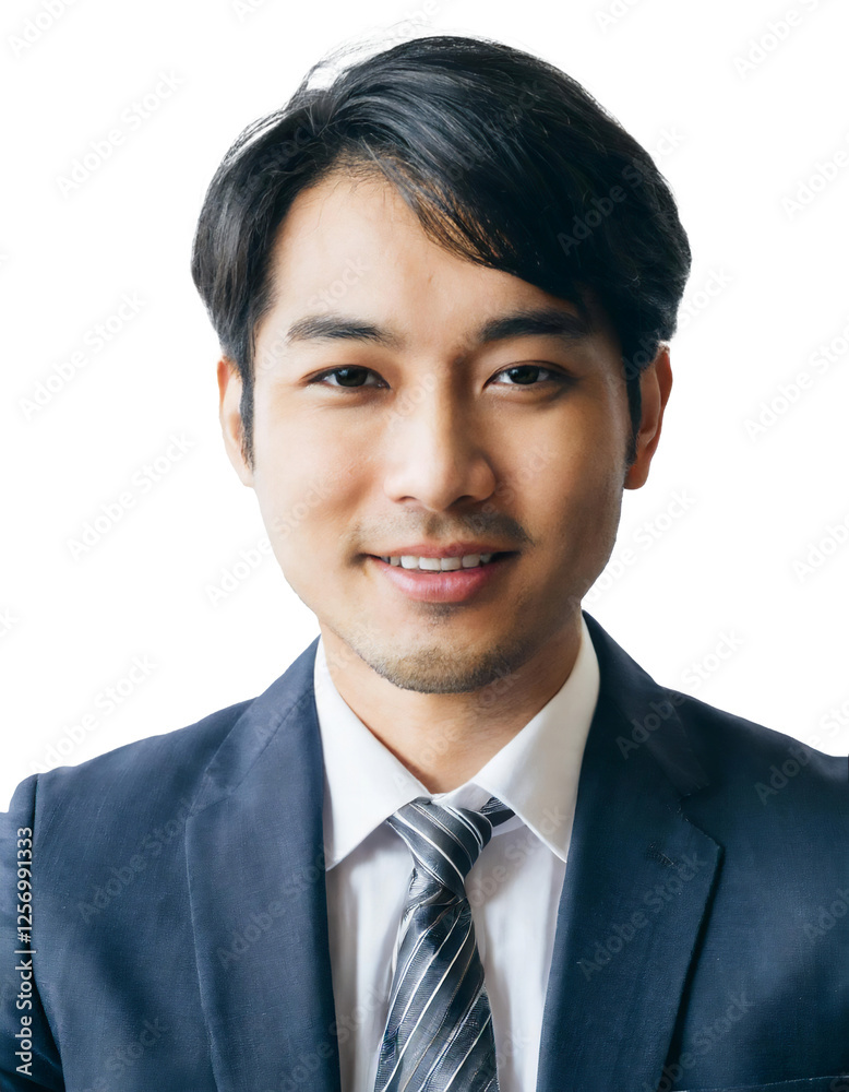 Portrait of only one Man. White Background. Portrait of only one Man. White Background.