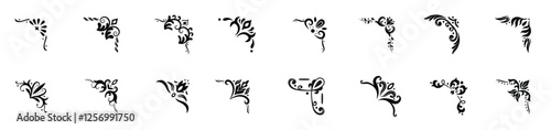 Decorative corners dividers ornamental curls border royal ornaments vintage filigree ornament corner