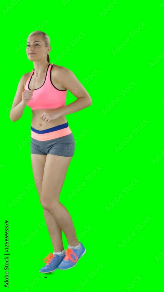 Side view of sportswoman is running Side view of sportswoman is running