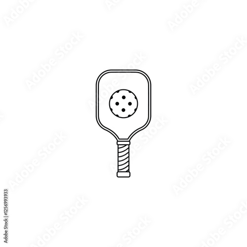 Pickleball Line Icon. Editable Stroke Vector Icon