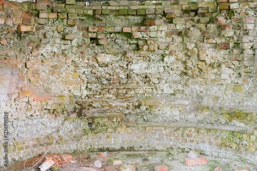 Картината върху платно Old Rotten Brick Wall Background – Weathered Urban Texture
