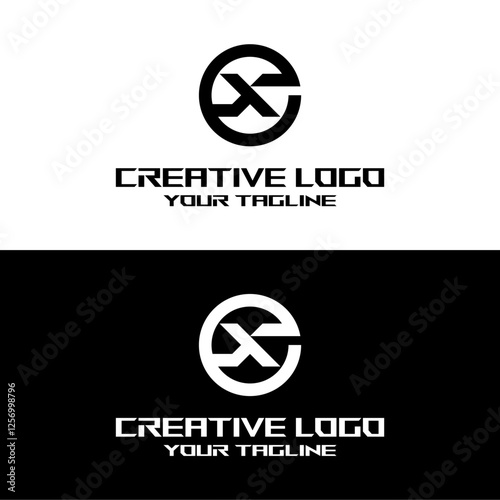 creative letter logo ex design vector