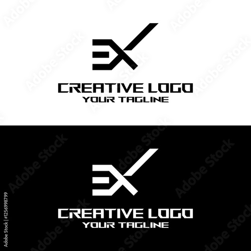 creative letter logo ex design vector