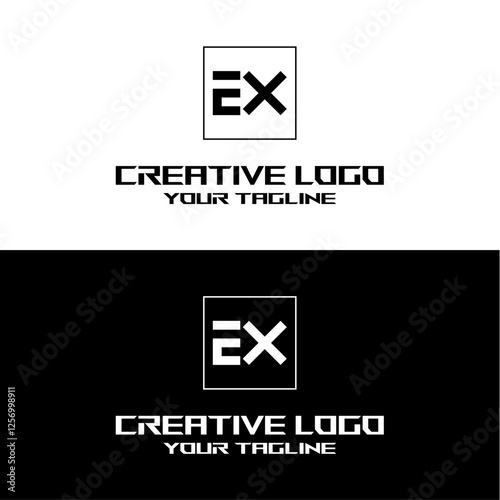 creative letter logo ex design vector