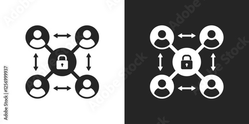 Secure communication connection icon vector design