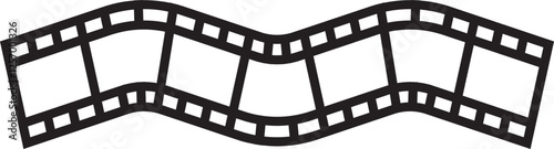 Old rustic movie film textured effect horizontal black line and flat vector isolated on transparent background or wallpaper with borders as movie or retro camera reel design on both sides image.