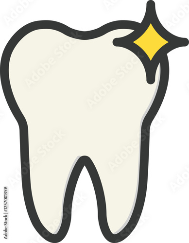 Clean Tooth Filled Line Icon