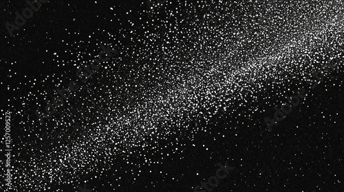 Abstract black background with scattered white particles, resembling a galaxy or stardust.
