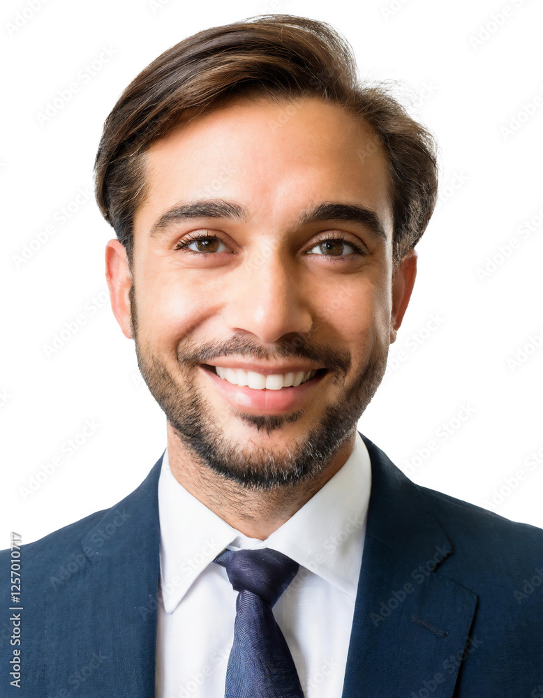 Portrait of only one Man. White Background. Portrait of only one Man. White Background.