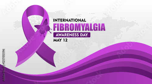 International Fibromyalgia Awareness Day. World Fibromyalgia and Chronic Fatigue Syndrome Awareness. Suitable for background, banner, placard, card and poster design templates.