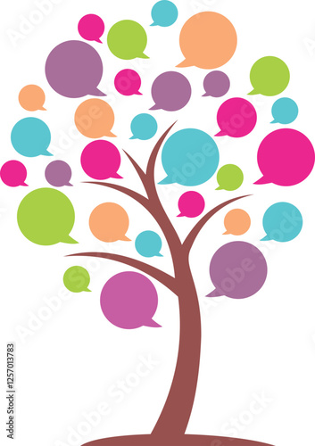 abstract tree with speech bubbles