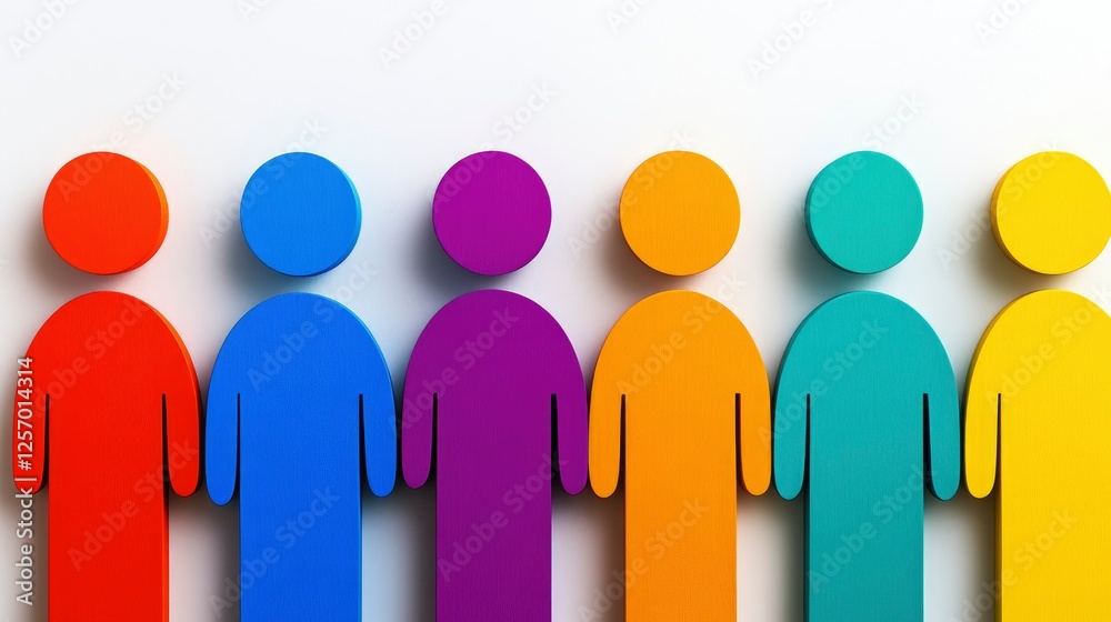 Fototapeta premium Colorful 3D Human Figures Representing Diversity and Teamwork