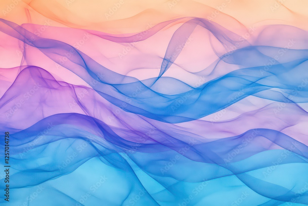 A digital abstract featuring wispy blue smoke waves transitioning into a spectrum of colors. A digital abstract featuring wispy blue smoke waves transitioning into a spectrum of colors.