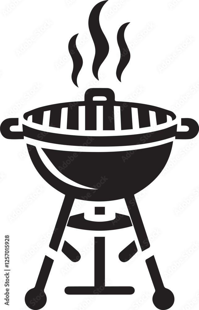 BBQ Grill icon logo silhouette design vector art illustration BBQ Grill icon logo silhouette design vector art illustration