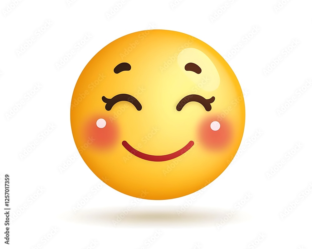 Fototapeta premium Happy Cartoon Yellow Face Emoticon