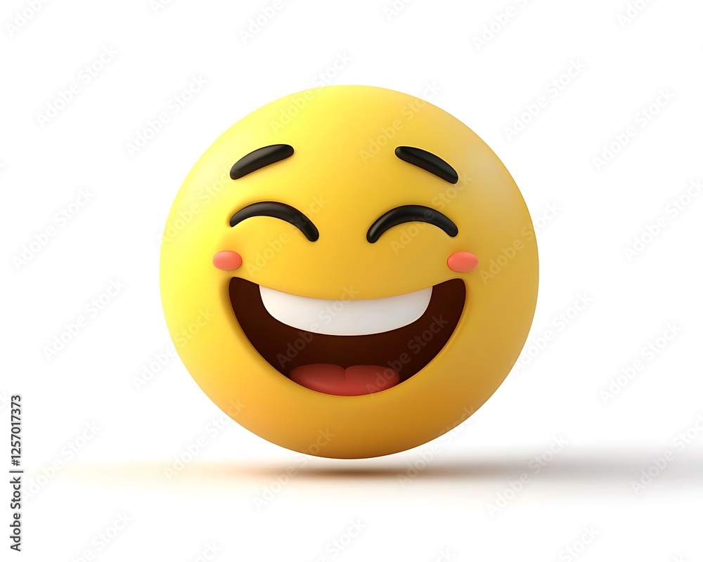 Fototapeta premium Happy Cartoon Yellow Face Emoticon