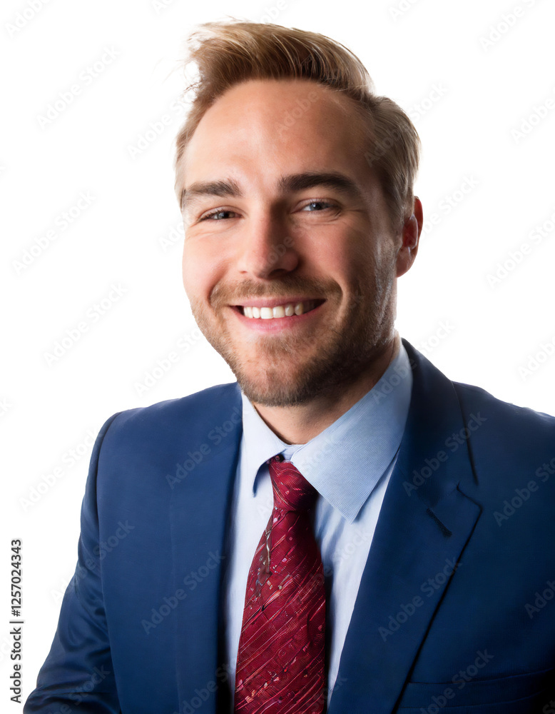Portrait of only one Man. White Background. Portrait of only one Man. White Background.