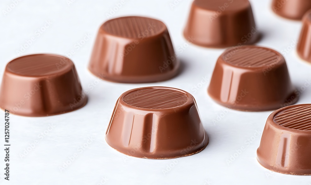 Milk Chocolate Candies on White Background Milk Chocolate Candies on White Background