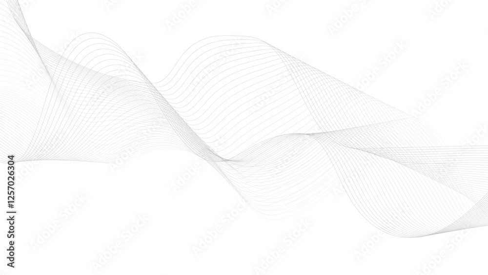 Fototapeta premium Background texture and pattern Image, Abstract black wave lines on white background. Dynamic wave pattern modern