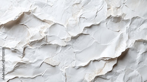Textured White Crumpled Paper Background for Creative Projects